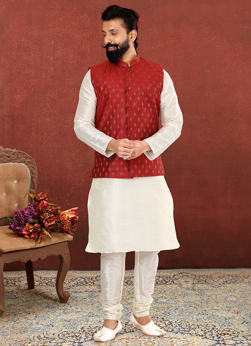 Vastra Swarg Party Wear Wholesale Kurta Pajama With Jacket Collection